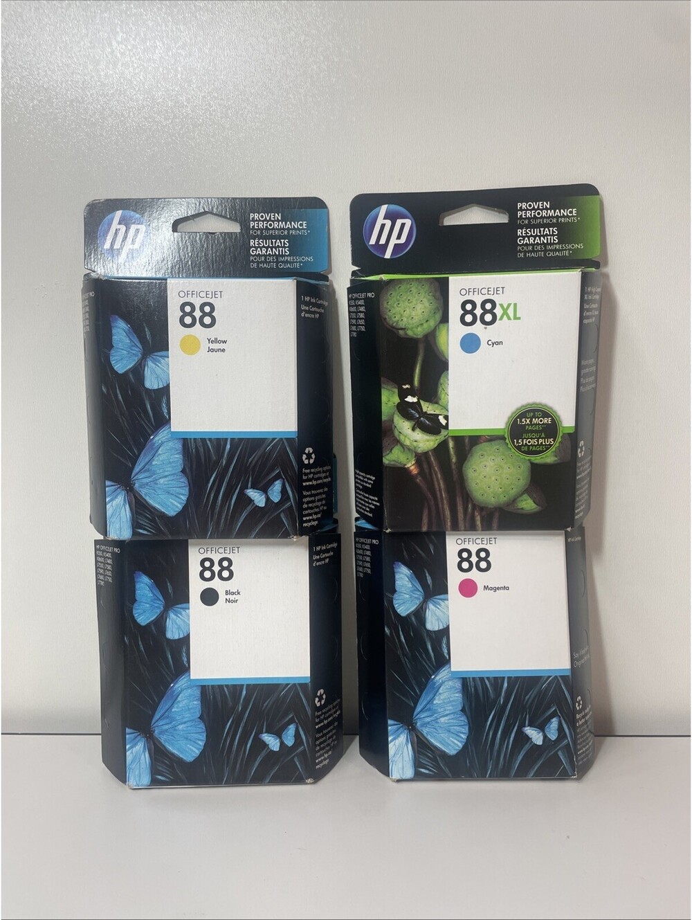 4pk New Genuine Officejet Pro K5400 K550 HP 88 Color Ink Cartridges Exp 2015